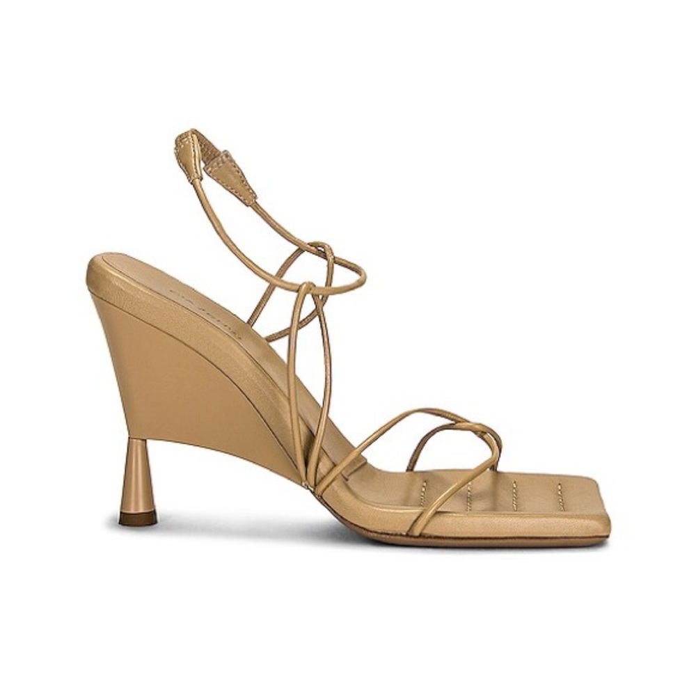 GIA BORGHINI X RHW STRAPPY LEATHER WEDGE SANDALS SZ 39